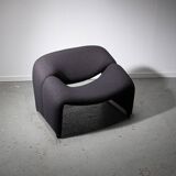 Artifort Groovy model F598 chair by Pierre Paulin upholstered with charcoal bouclé