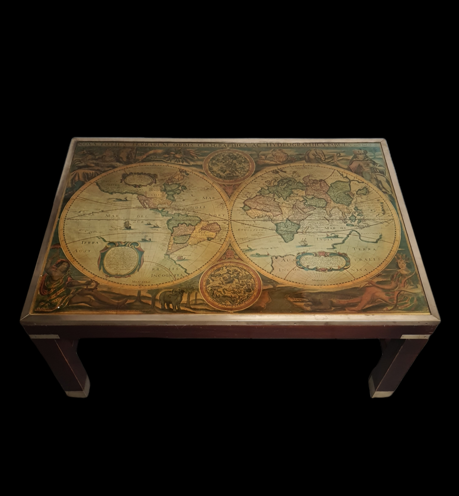 Vintage world map coffee table