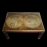 Table basse mappemonde vintage