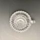 Candle holder with cup and handle in worked glass