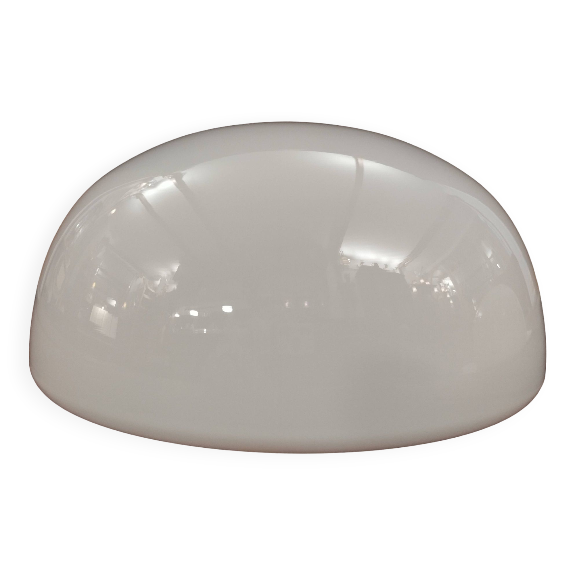 art deco white opaline globe for ceiling light diameter 20cm height 10.5cm