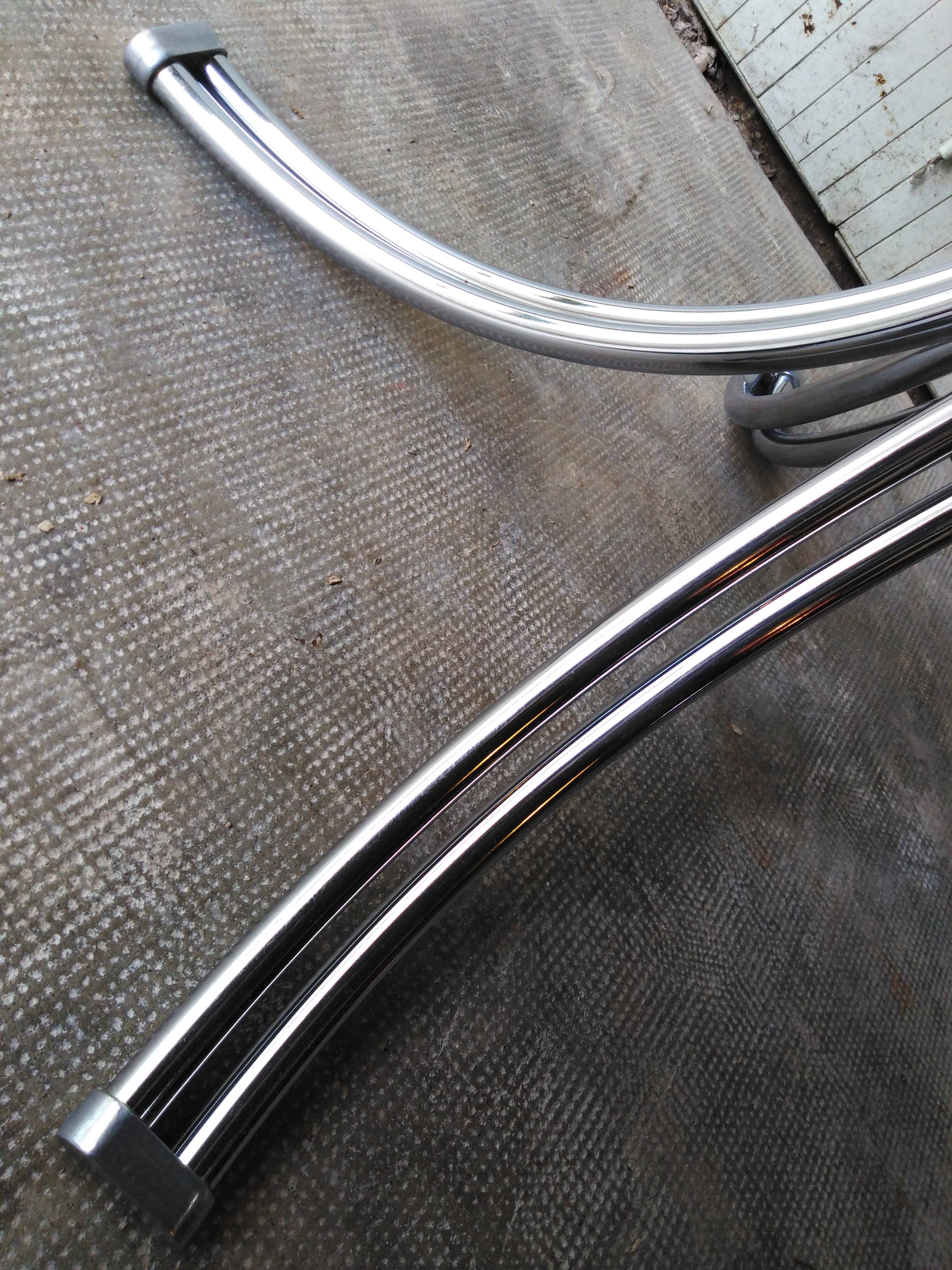 Large table Roche Bobois 1970 glass and chrome 8 pers