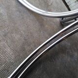 Large table Roche Bobois 1970 glass and chrome 8 pers