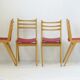 Set of 4 chairs Bistro zazu red vintage oak French mid-century modern chairs