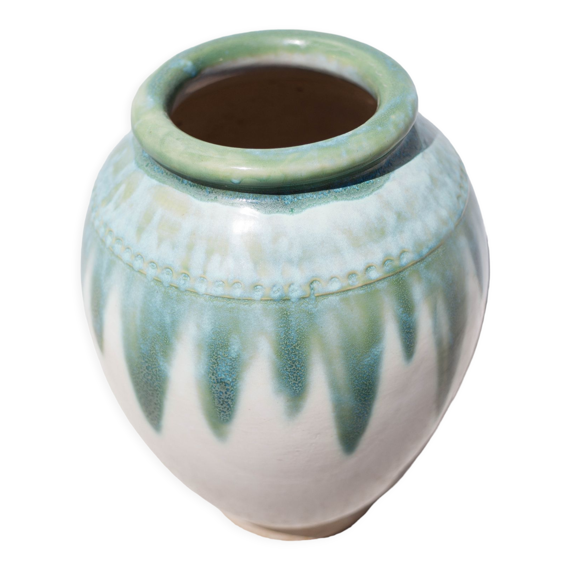 Ceramic pot, jar, glazed planter, vintage pot cover, decoration