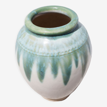 Ceramic pot, jar, glazed planter, vintage pot cover, decoration
