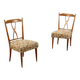 Chaises en hêtre et tissu, années 50-60