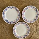 3 assiettes plates Sarreguemines modele Henry.