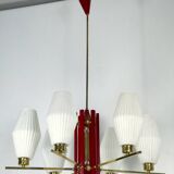 Large Mid-Century Arredoluce Monza manner chandelier. 1950s Italian design