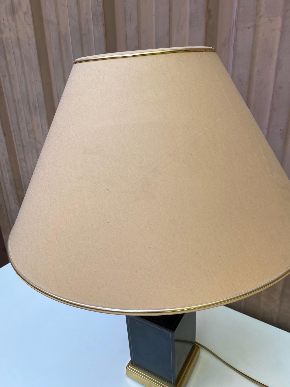 Table lamp by Le Dauphin Recency black and gold ceramic
