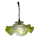 Double tulip light suspension - Transparent fluted glass at the edges.
