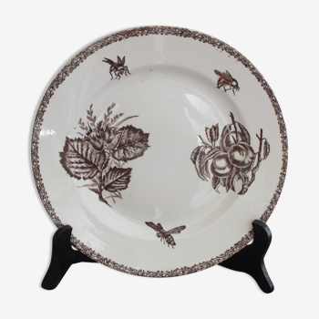 Round dish n°1 Choisy le Roi in Iron Earth decoration fruits and insects