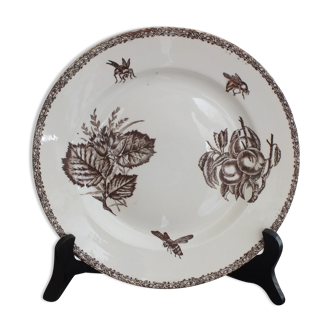 Round dish n°1 Choisy le Roi in Iron Earth decoration fruits and insects