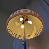 Vintage 1970s Mushroom Floor Lamp: Chrome & White Plastic, Retro Lighting