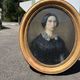 Large portrait of a woman in pastel – Second Empire period – Signed Loullie, d