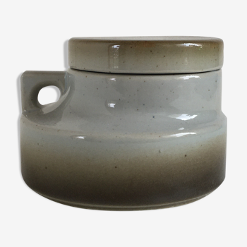 Sugar bowl for coffee / tea service in Brenne sandstone "Grand Feu" - France 70s