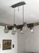 Vintage brown glass ceiling light in Kalmar style, 1960s, large diameter 75 cm.
