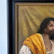 Orientalist portrait, oil on canvas signed 1873