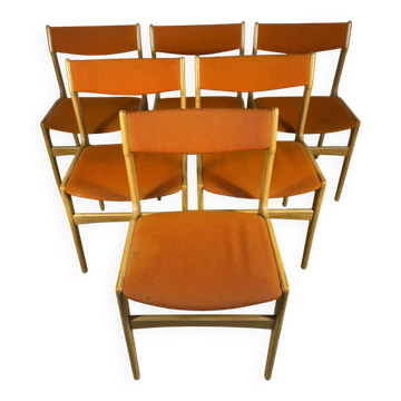 Set de 6 chaises danoises vintage des années 60 – design Mid-Century