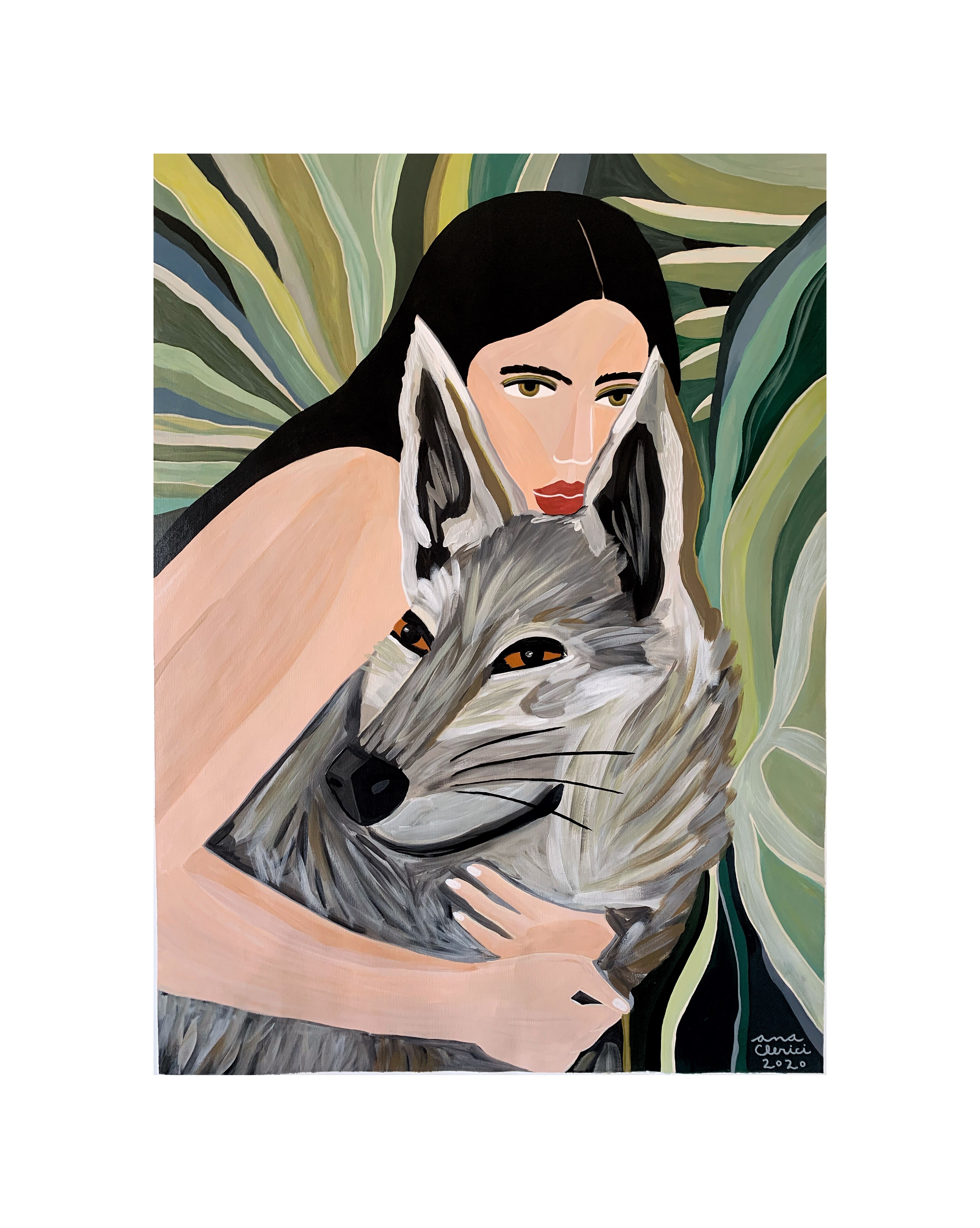 Wolf girl painting