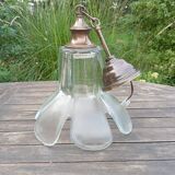 Flower petal glass pendant light, vintage Murano style