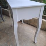 Dressing table console in white painted wood France 2000 / vintage retro classic bedroom decoration