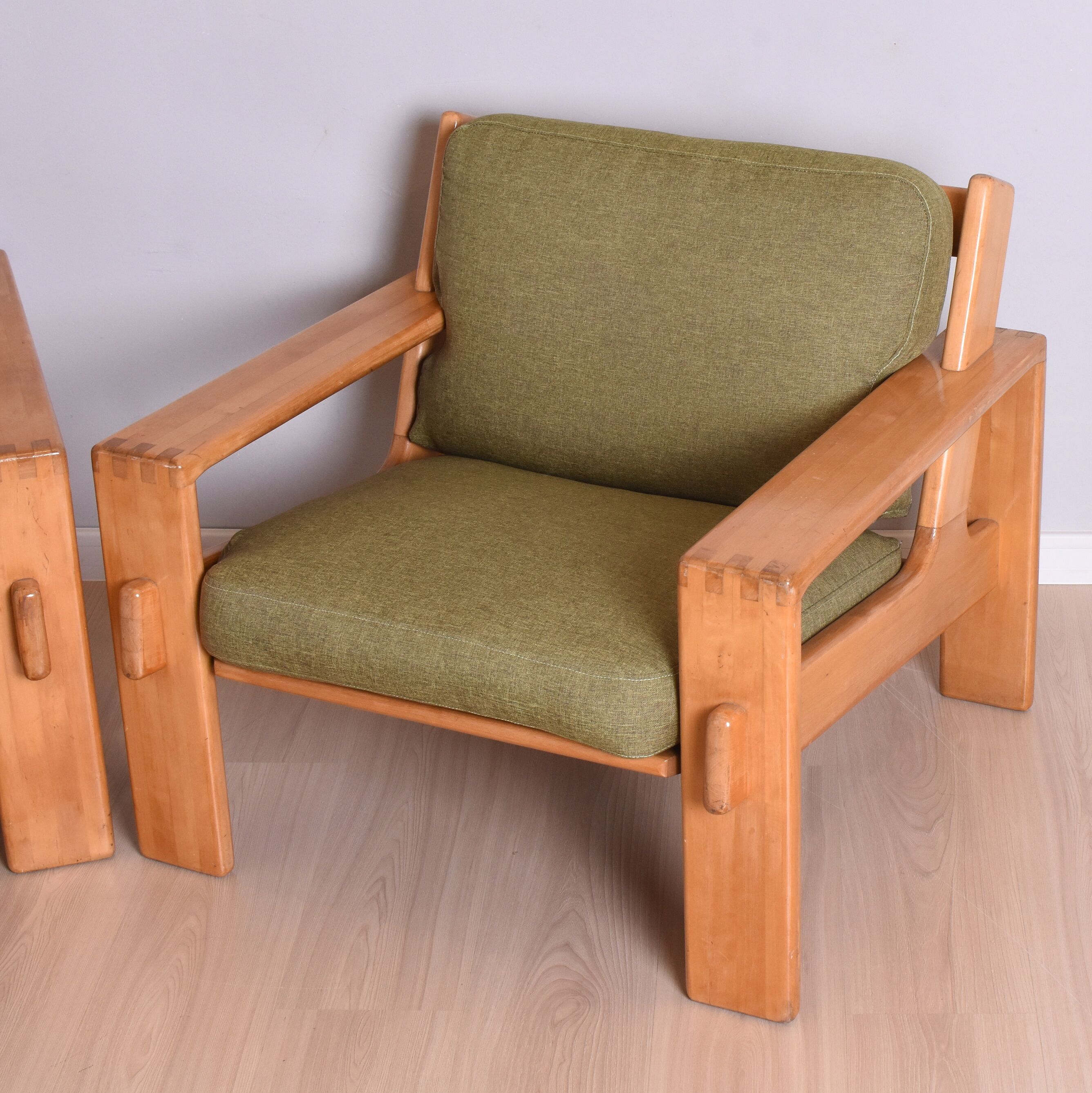 Pair of Bonanza Armchairs by E. Pajamies for Asko, Finland, 1960s