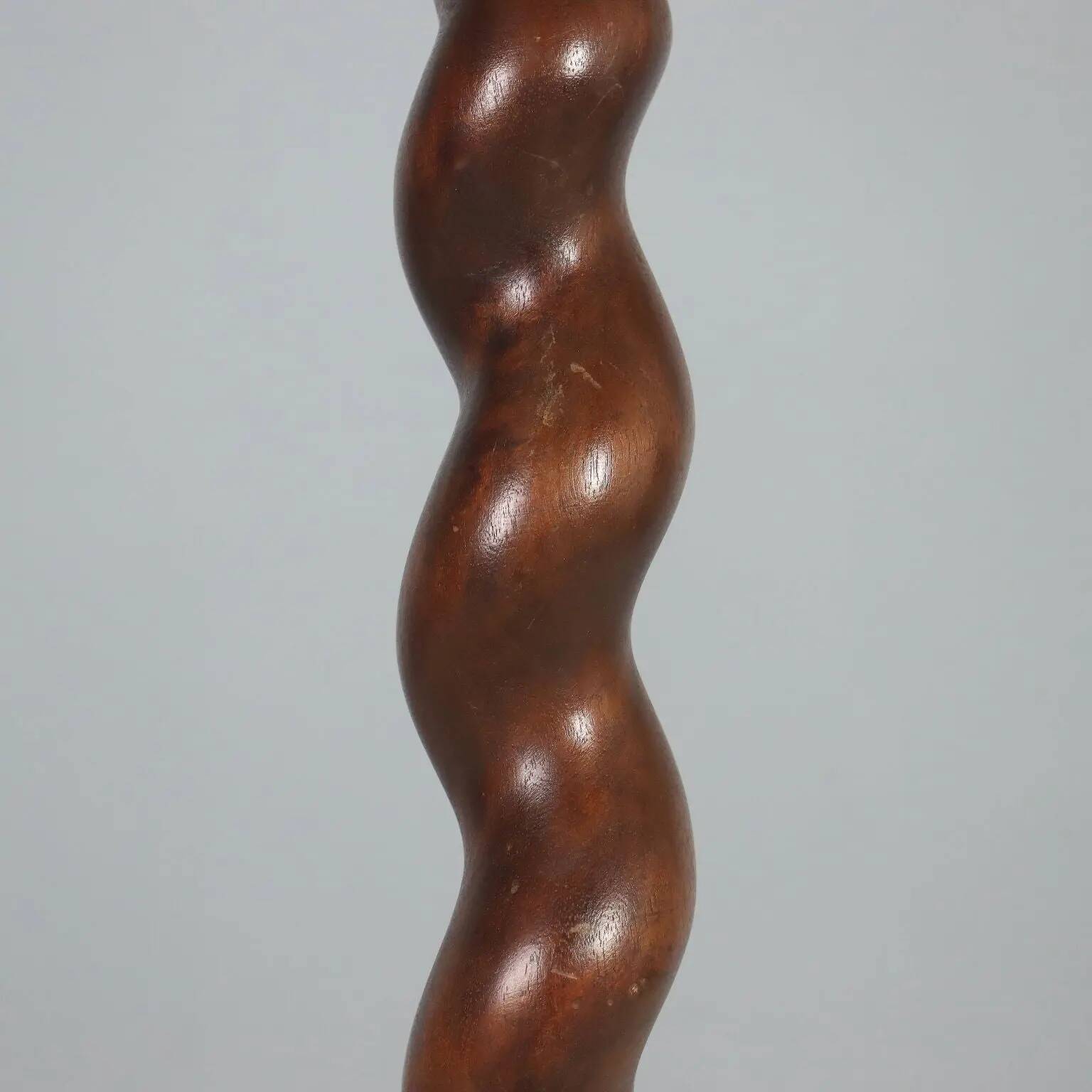 Column, ancient walnut pedestal, Italy, late 19th century