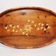 Decorative wooden plate mid-century with flowers, Italy, 1960s