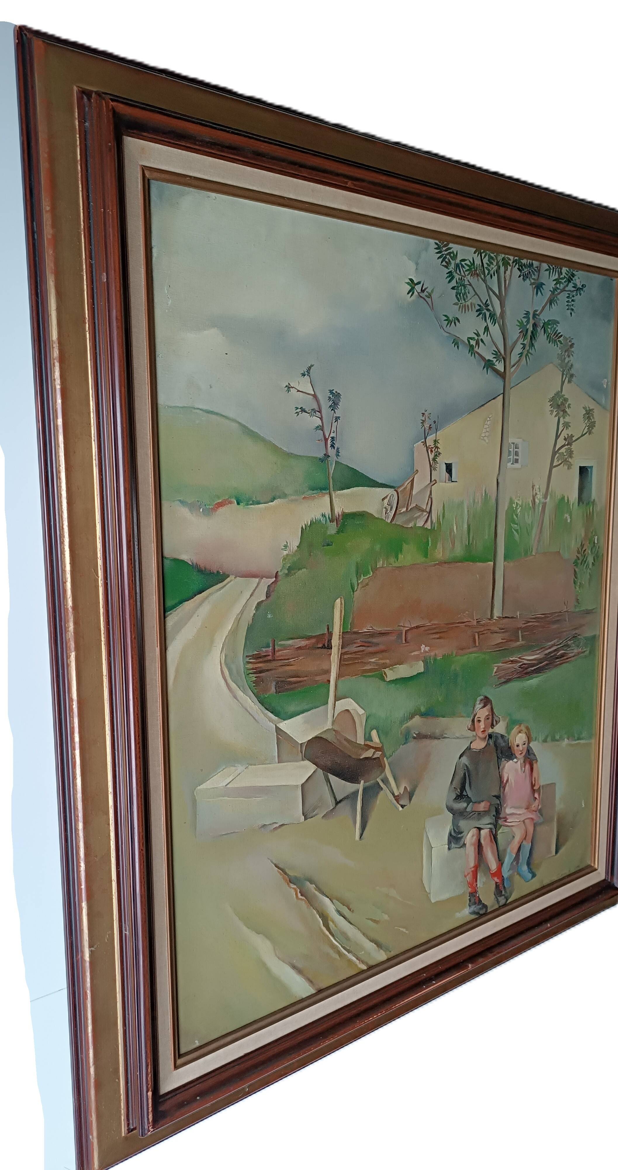 Oil painting on canvas signed lucienne tessier du cros