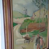 Oil painting on canvas signed lucienne tessier du cros