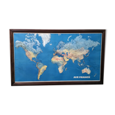 Map of the world Air France vintage Jean Massé 1970