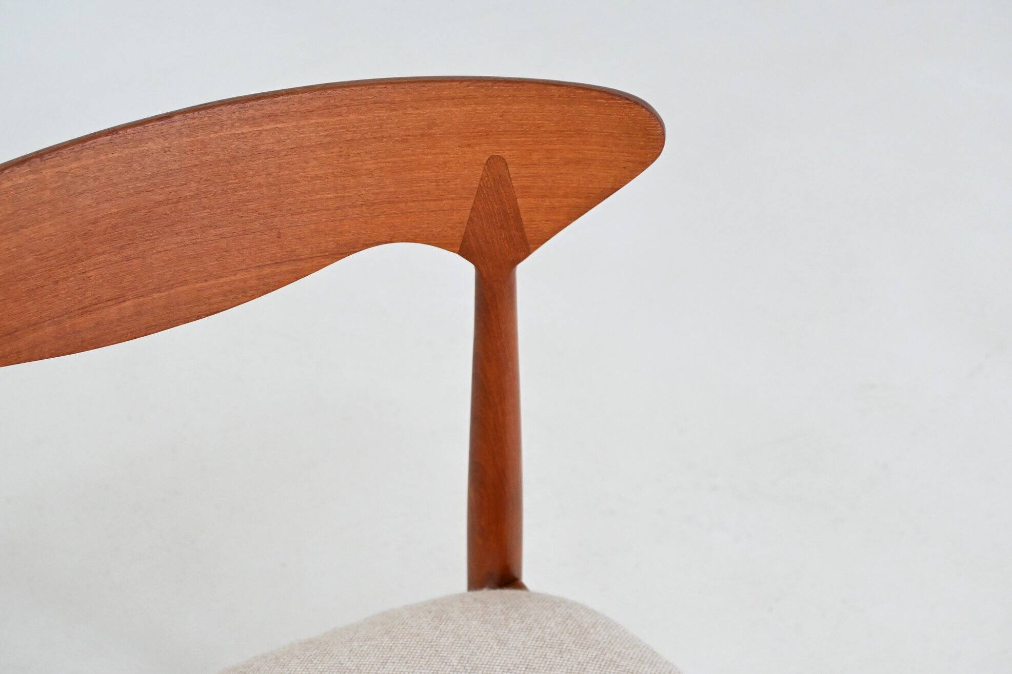 Ensemble de six chaises de salle à manger en teck de Christian Linneberg, Danemark, 1960