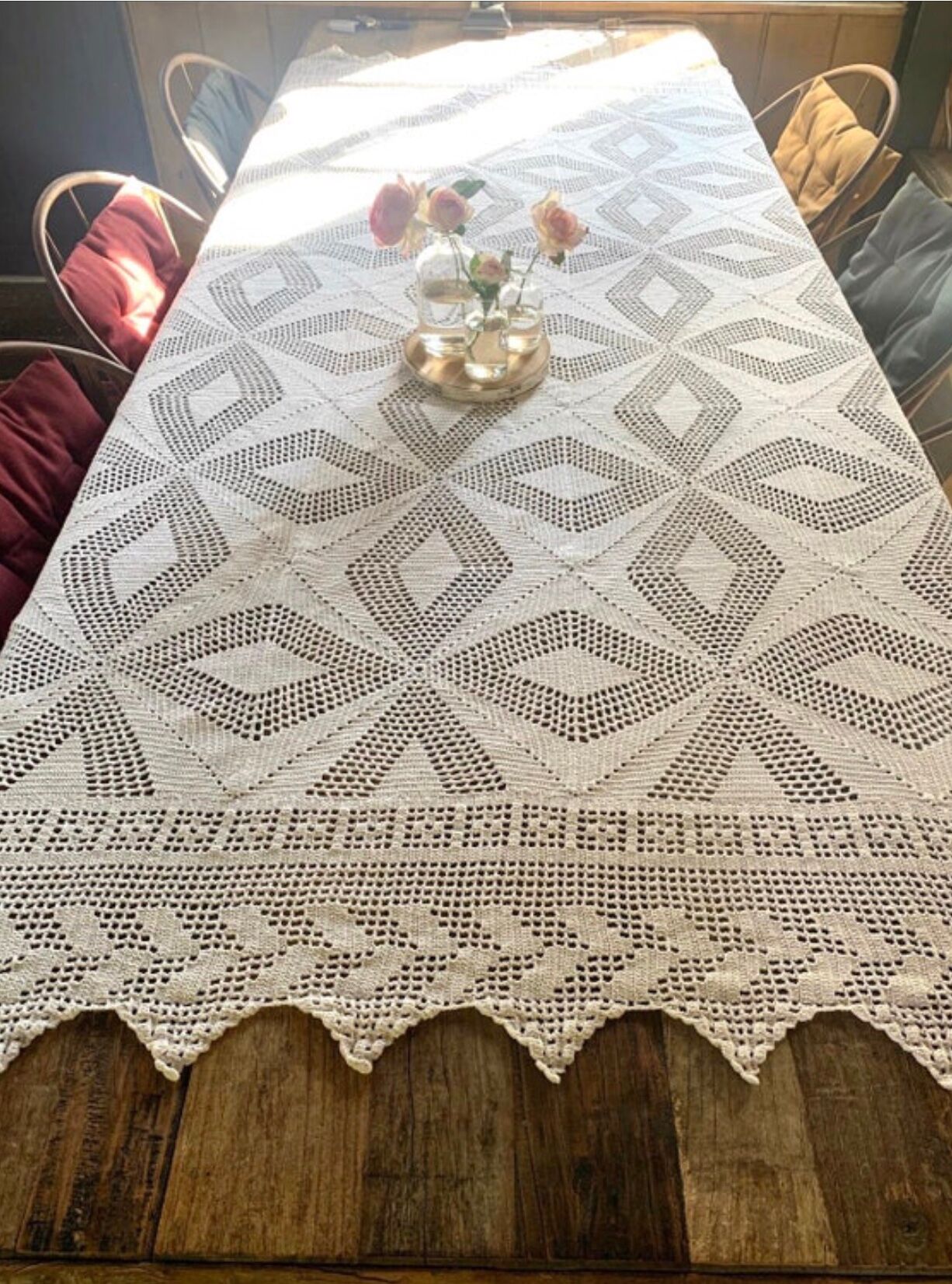 Vintage crochet bedspread