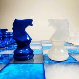 1970s Chess Set in Hand Carved Alabaster of Volterra.