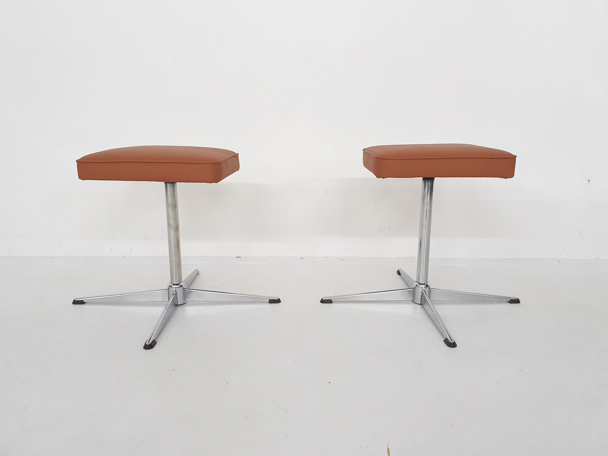 Set of two mid-century swivel stools, The Netherlands