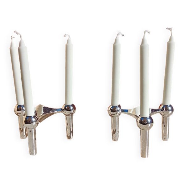Paire de bougeoirs modulaires Stoff Nagel