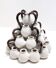 Art Deco / Etruscan Style Vintage Tulip Vase with Glazed Ceramic Amphoras