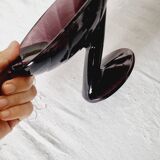 Set of 4 "Zig-Zag" dessert glasses in amethyst crystal Art Deco