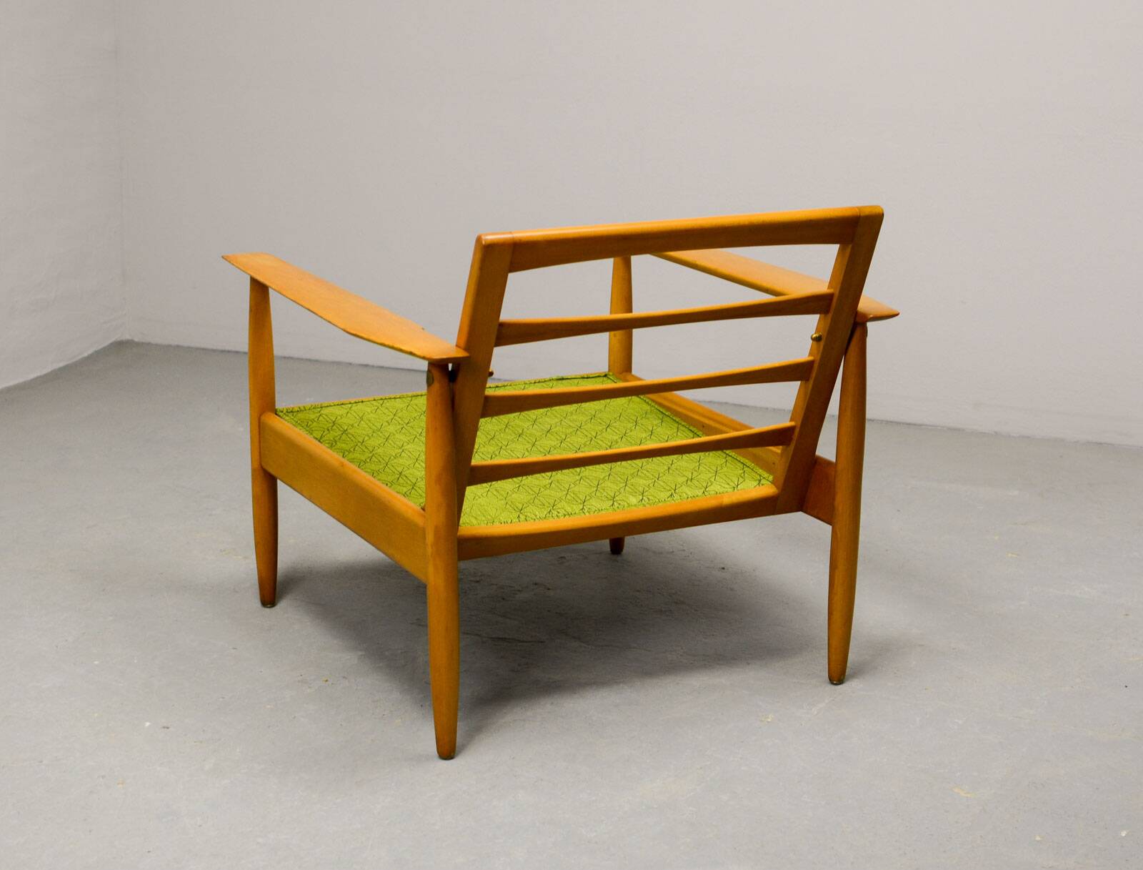 Pair of Beech Wood Ladder Lounge Chairs after Grete Jalk for France and Son
