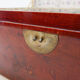 Chinese red lacquered leather trunk from the early 20th century.