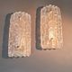 Pair of gilt brass and crystal sconces by Carl Fagerlund for Orrefors, 1960.