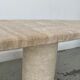 Oval travertine coffee table