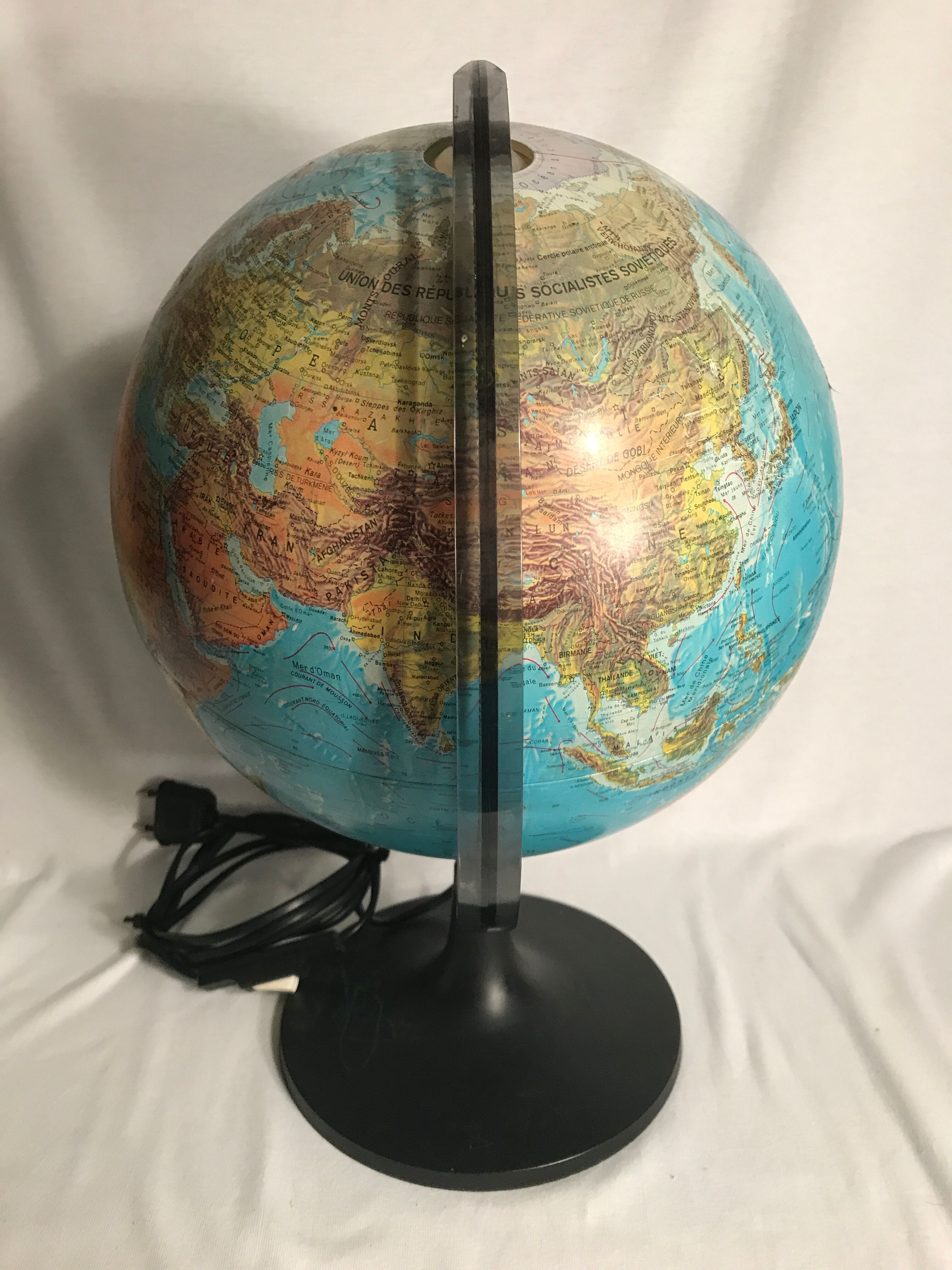 Globe Earth luminous globe scan type 5-z made in Denmark 1986