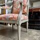 Queen's armchair from the Louis XVI period, Indian fabric.