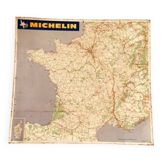 Carte routière en tôle Michelin années 1970