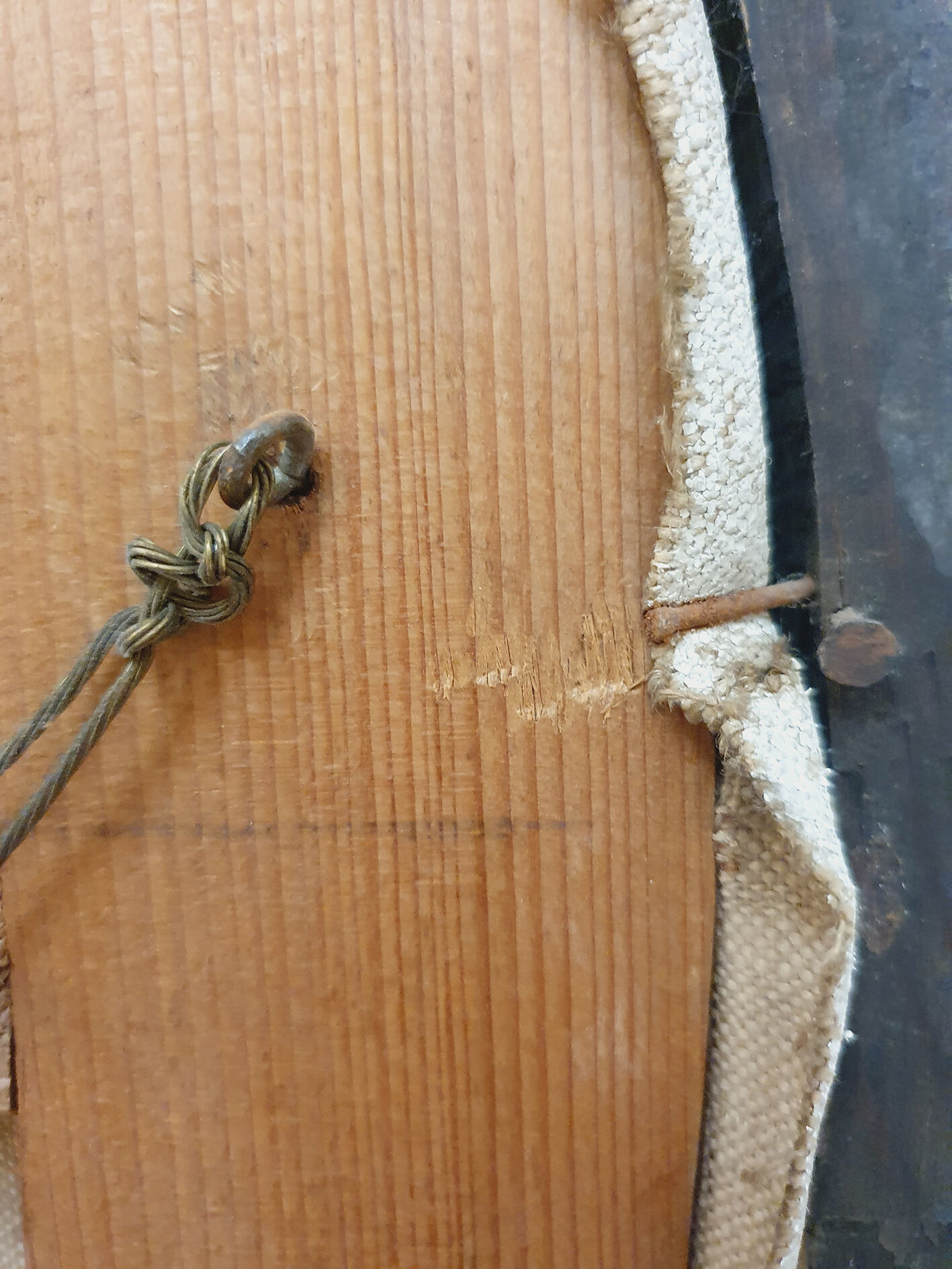 Oil portrait on canvas carved wooden frame