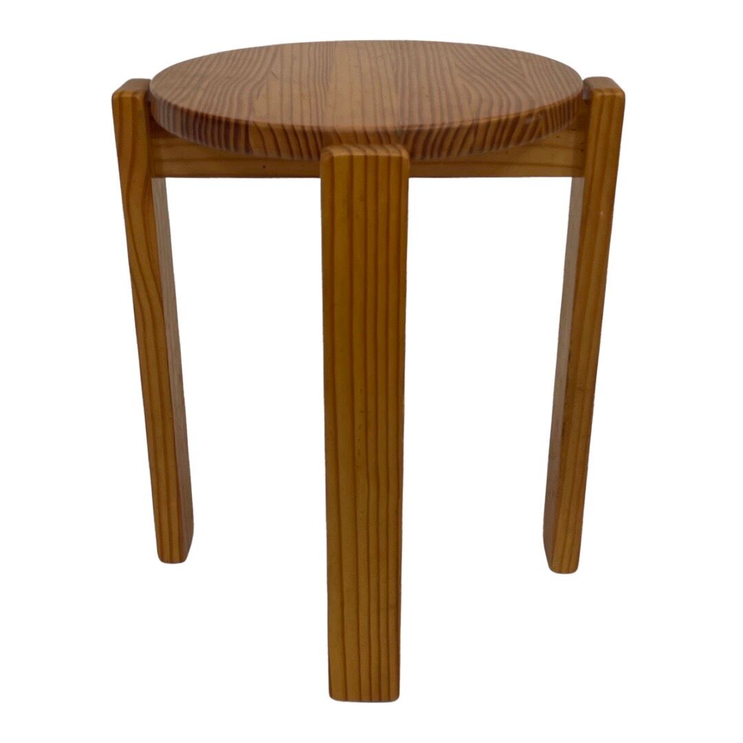 Mid century pinewood stool, 1960s minimalistic design