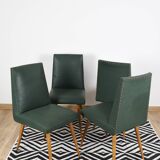 Set of 4 Moleskine chairs, 1950s.