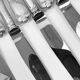 Twelve Christofle Marly table knives, silver-plated metal handles.